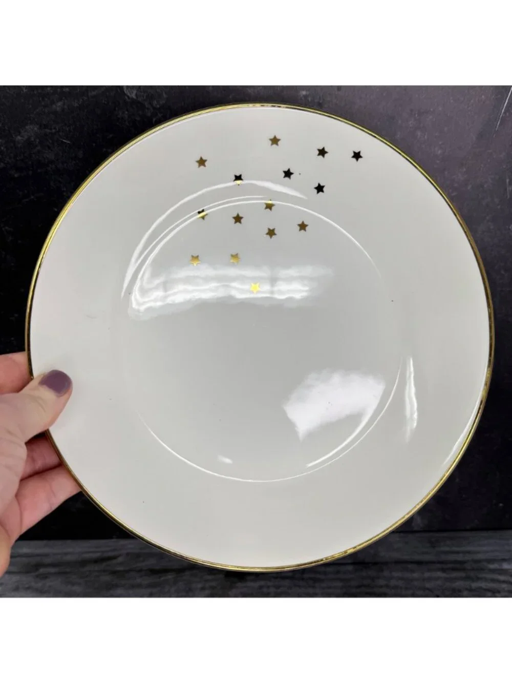 Vintage Richard Ginori Manifattura GIN181 Gold & White Stars Gold Trim Soup Bowl
